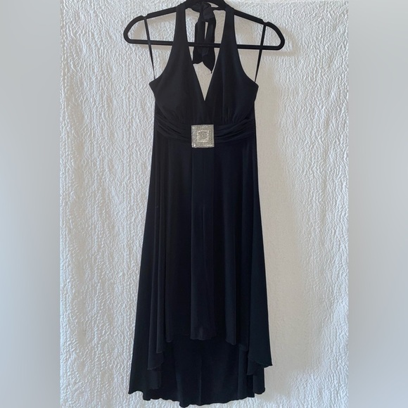 Enfocus Studio High-Low Halter Tie Midi Dress - Picture 1 of 8